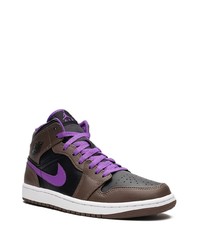 Мужские черные кожаные высокие кеды от Jordan