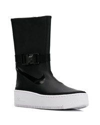 Женские черные кожаные высокие кеды от Nike