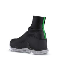 Мужские черные кожаные высокие кеды от Swear