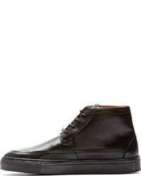 Мужские черные кожаные высокие кеды от McQ