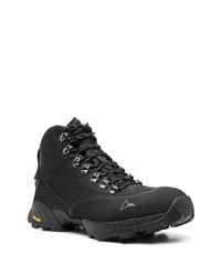 Мужские черные кожаные высокие кеды от Roa