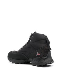 Мужские черные кожаные высокие кеды от Roa