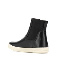 Женские черные кожаные высокие кеды от Rick Owens