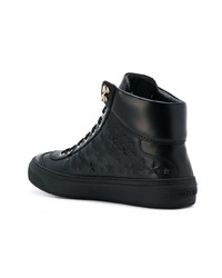 Мужские черные кожаные высокие кеды от Jimmy Choo