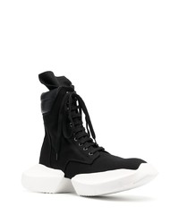 Мужские черные кожаные высокие кеды от Rick Owens DRKSHDW