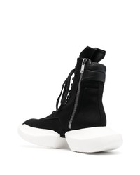 Мужские черные кожаные высокие кеды от Rick Owens DRKSHDW