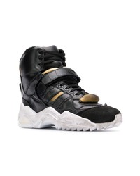 Женские черные кожаные высокие кеды от Maison Margiela