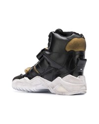 Женские черные кожаные высокие кеды от Maison Margiela