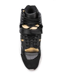 Женские черные кожаные высокие кеды от Maison Margiela