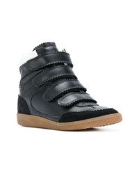 Женские черные кожаные высокие кеды от Isabel Marant