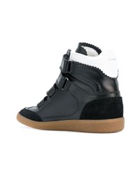 Женские черные кожаные высокие кеды от Isabel Marant