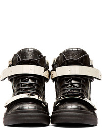 Мужские черные кожаные высокие кеды от Giuseppe Zanotti