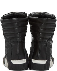 Мужские черные кожаные высокие кеды от Boris Bidjan Saberi