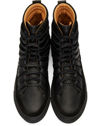 Мужские черные кожаные высокие кеды от Damir Doma