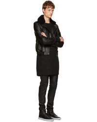 Мужские черные кожаные высокие кеды от Diemme