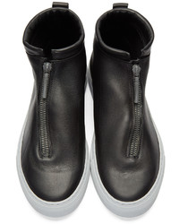 Мужские черные кожаные высокие кеды от Diemme