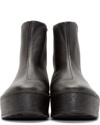 Женские черные кожаные высокие кеды от Opening Ceremony