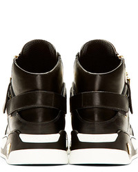 Мужские черные кожаные высокие кеды от Versace