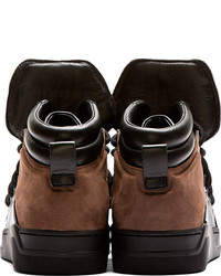 Мужские черные кожаные высокие кеды от Dolce & Gabbana