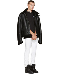 Мужские черные кожаные высокие кеды от Loewe