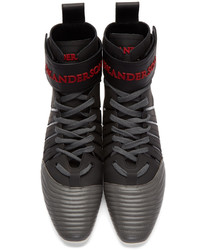 Мужские черные кожаные высокие кеды от J.W.Anderson