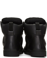 Мужские черные кожаные высокие кеды от Loewe