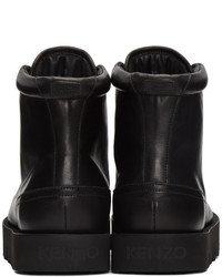 Женские черные кожаные высокие кеды от Kenzo