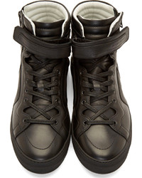 Мужские черные кожаные высокие кеды от Pierre Hardy