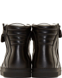 Мужские черные кожаные высокие кеды от Pierre Hardy