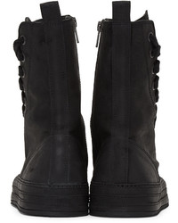 Женские черные кожаные высокие кеды от Ann Demeulemeester