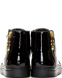 Женские черные кожаные высокие кеды от Versus