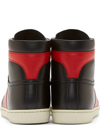 Мужские черные кожаные высокие кеды от Saint Laurent