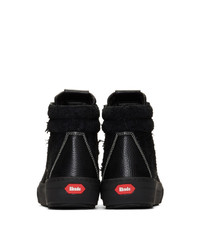 Мужские черные кожаные высокие кеды от Rhude