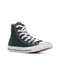 Женские черные кожаные высокие кеды от Converse