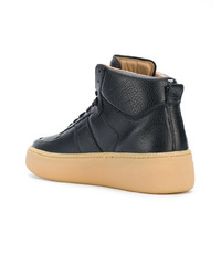 Мужские черные кожаные высокие кеды от Maison Margiela