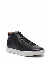 Мужские черные кожаные высокие кеды от Geox