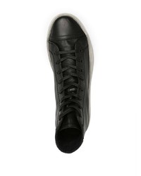 Мужские черные кожаные высокие кеды от Koio