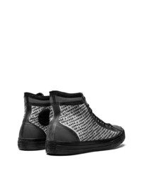 Мужские черные кожаные высокие кеды от Converse