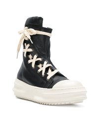 Мужские черные кожаные высокие кеды от D.GNAK