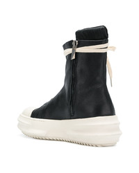 Мужские черные кожаные высокие кеды от D.GNAK