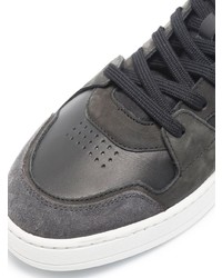 Мужские черные кожаные высокие кеды от Axel Arigato