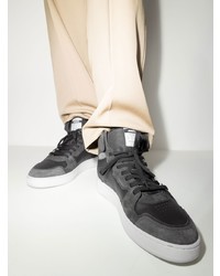 Мужские черные кожаные высокие кеды от Axel Arigato