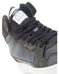 Мужские черные кожаные высокие кеды от Axel Arigato