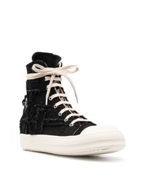 Мужские черные кожаные высокие кеды от Rick Owens DRKSHDW