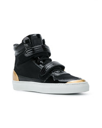 Мужские черные кожаные высокие кеды от Louis Leeman