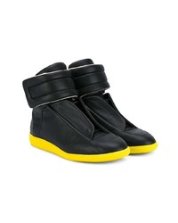 Мужские черные кожаные высокие кеды от Maison Margiela