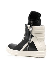 Мужские черные кожаные высокие кеды от Rick Owens