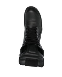 Мужские черные кожаные высокие кеды от Rick Owens