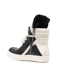 Мужские черные кожаные высокие кеды от Rick Owens