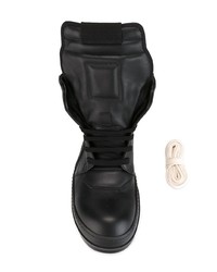 Мужские черные кожаные высокие кеды от Rick Owens